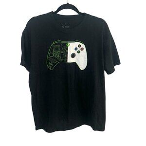 XBOX 360 Game Controller Print Black Short Sleeve Pullover Vintage Shirt Large